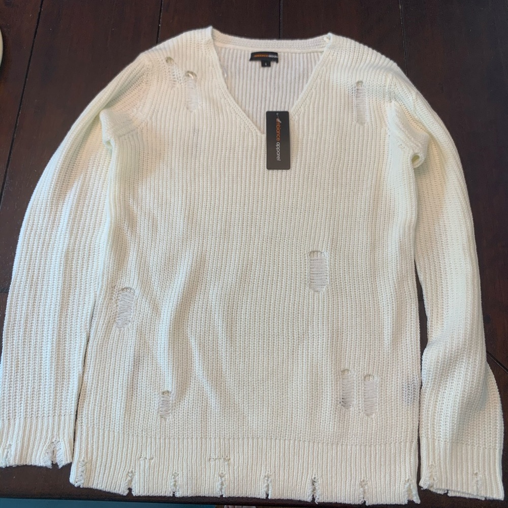 Distressed Vneck Sweater